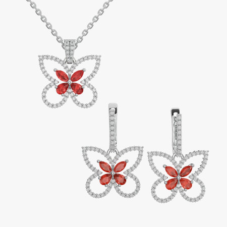 Ruby Farfalle Jewelry Half Set